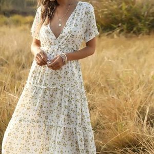 White Floral Maxi Dress